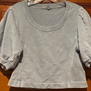 Aerie Light Blue Puff Sleeve Sweatshirt